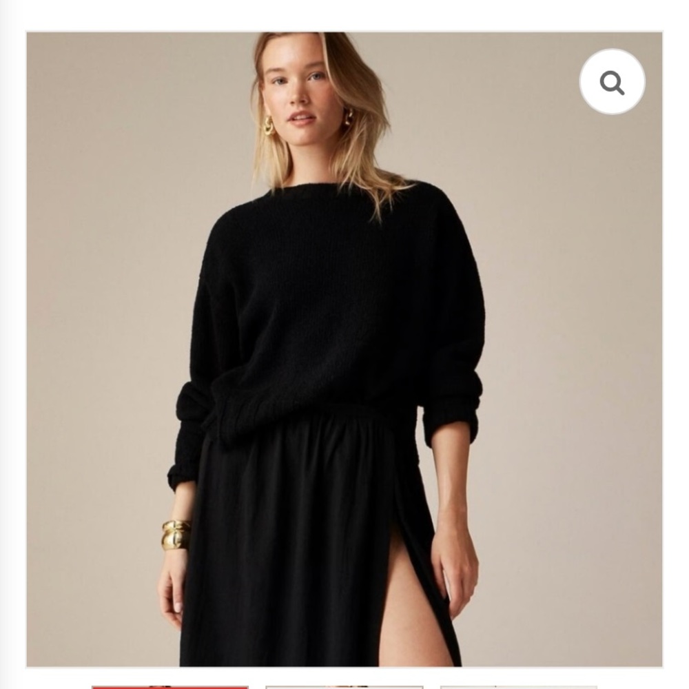 J.Crew J Crew relaxed textured crew neck sweater xs black